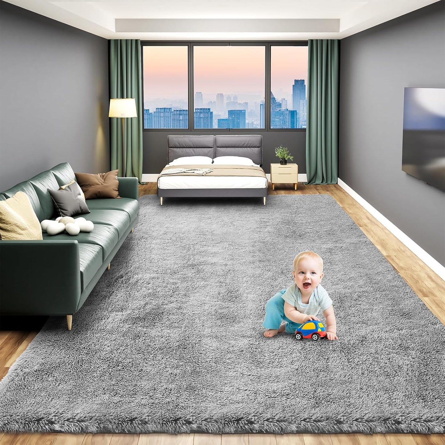 Large 9x12 Area Rugs for Living Room, Luxury Fluffy Shag