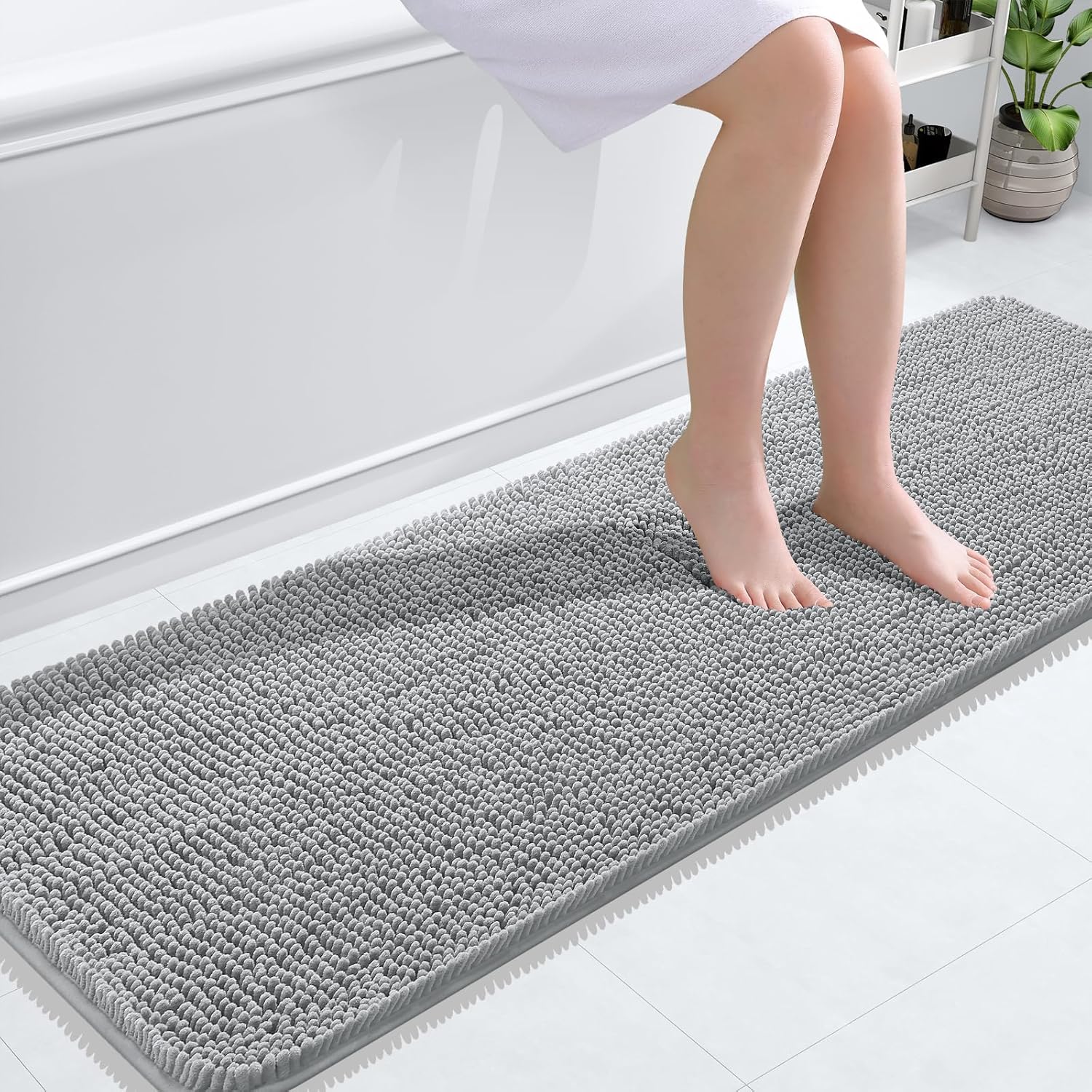 OLANLY Extra Soft Chenille Bath Rugs 59x20 for Ultimate Comfort