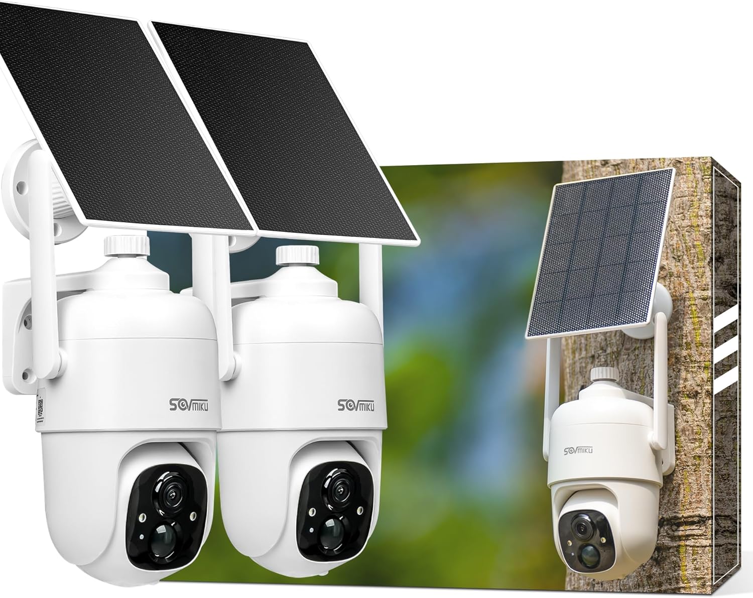 SOVMIKU 2CQ1 AI 2K Solar Security Camera with Night Vision