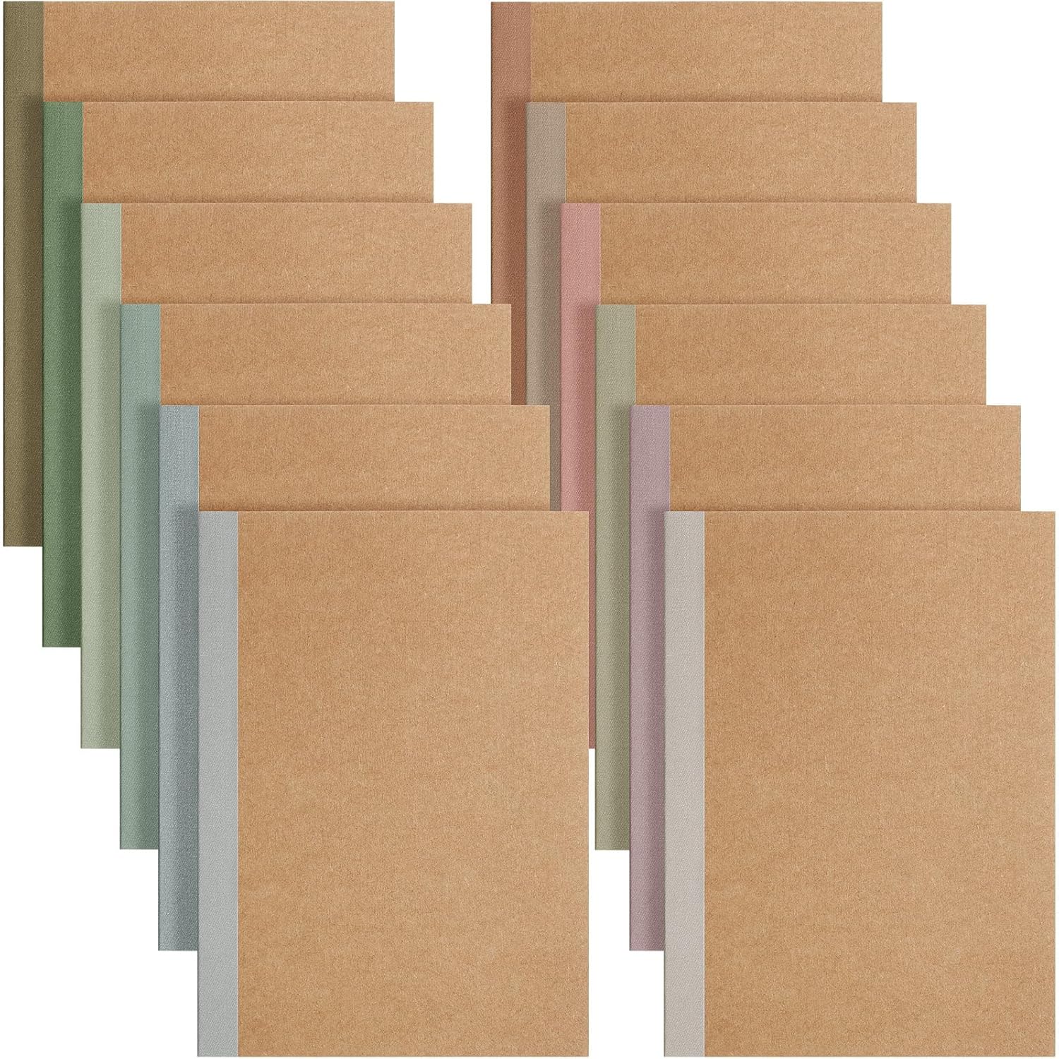 Vivid Color Kraft Journals - Set of 12