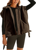 OPCAKM Women's Fuzzy Fleece Vest Oversized Sleeveless Sherpa Jacket in