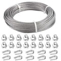 3/16 Wire Rope 100ft Stainless Steel Cable Kit - Heavy Duty 3700lbs