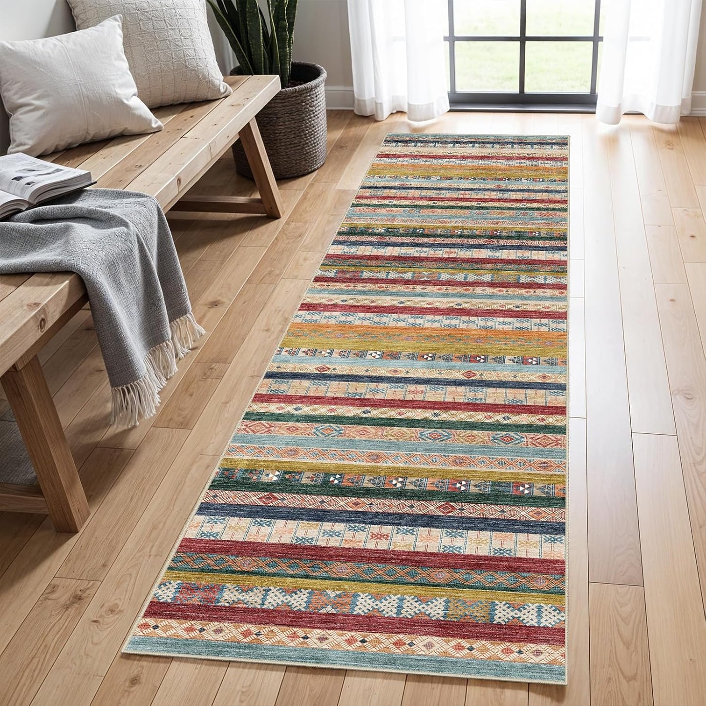 Runner Rug Non Slip Hallway: Modern Durable Kitchen Rug