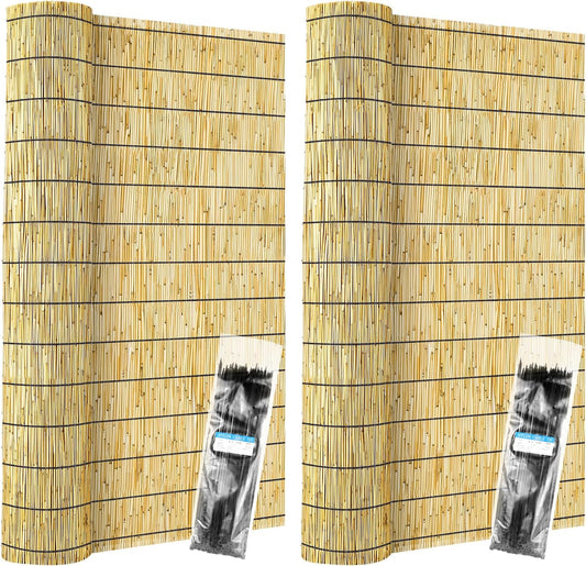 ZNCMRR Natural Bamboo Reed Fencing Rolls for Privacy and Style