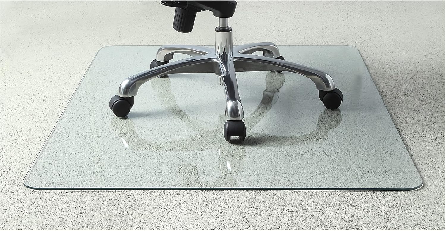Lorell Tempered Glass Chairmat - Heavy-Duty Protection