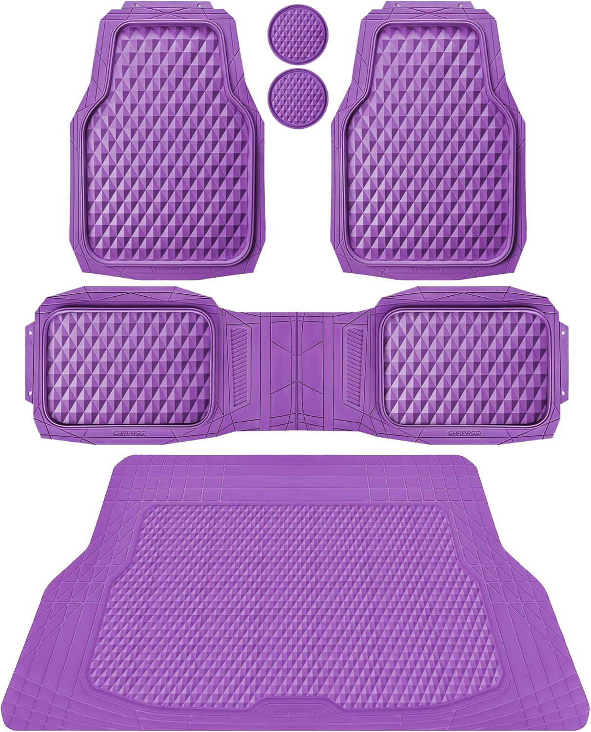 CAR PASS Heavy Duty Rubber Car Floor Mats for All Weather Use