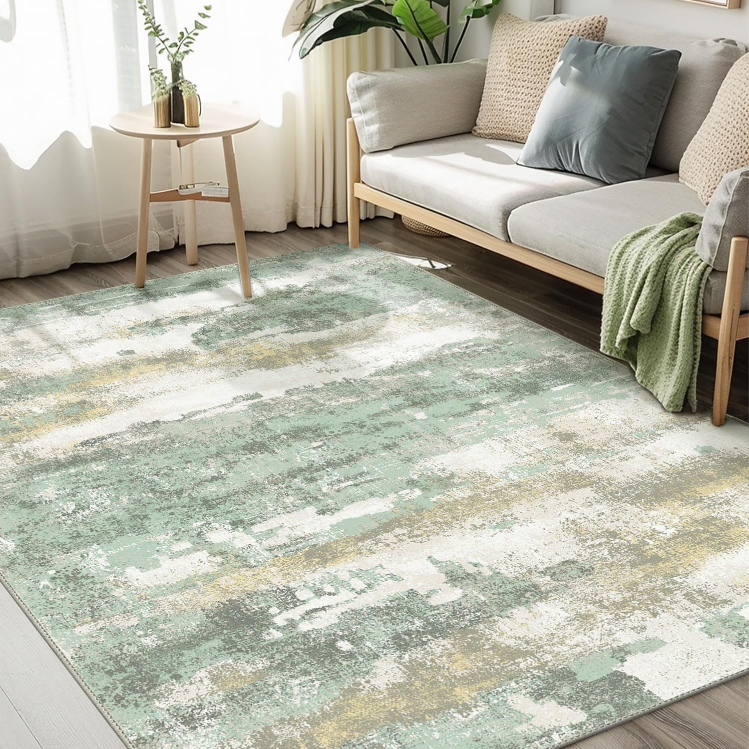 Modern Abstract 6x9 Area Rug for Living Room and Bedroom