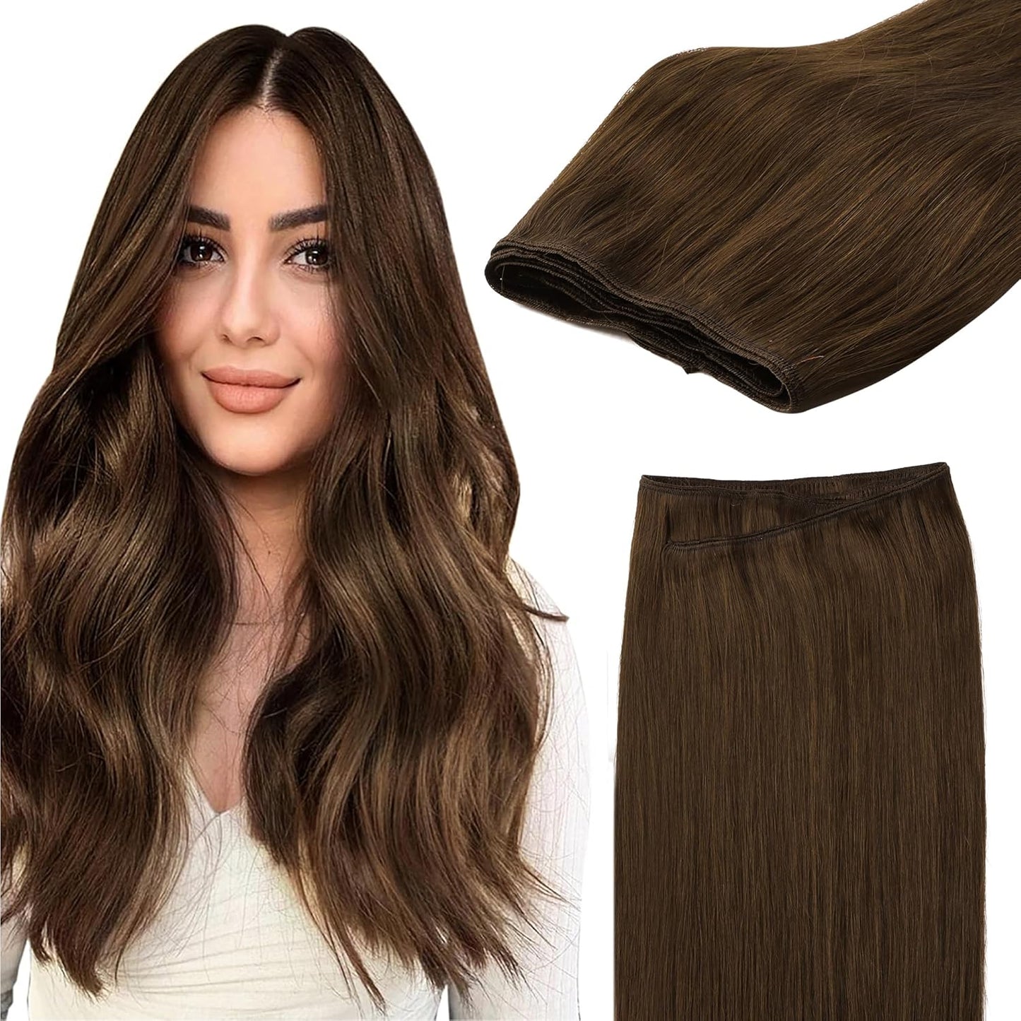 GOO GOO Sew in Hair Extensions Real Human Hair for Volume