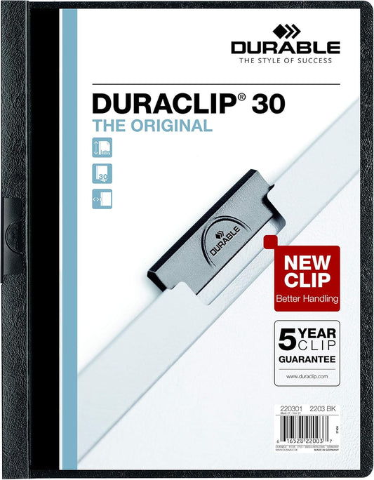Durable Report Cover with DURACLIP - Clear Black Letter Size