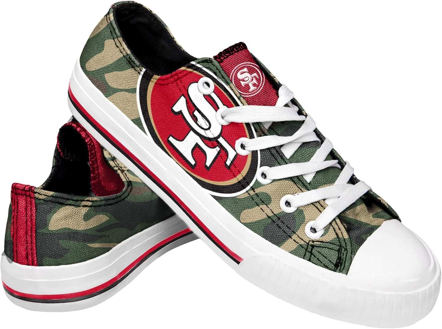 FOCO Women's NFL Camo Low Top Canvas Sneakers for Fans