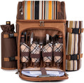 Picnic Basket Backpack Cooler for 4 Person - All-in-One Picnic Set