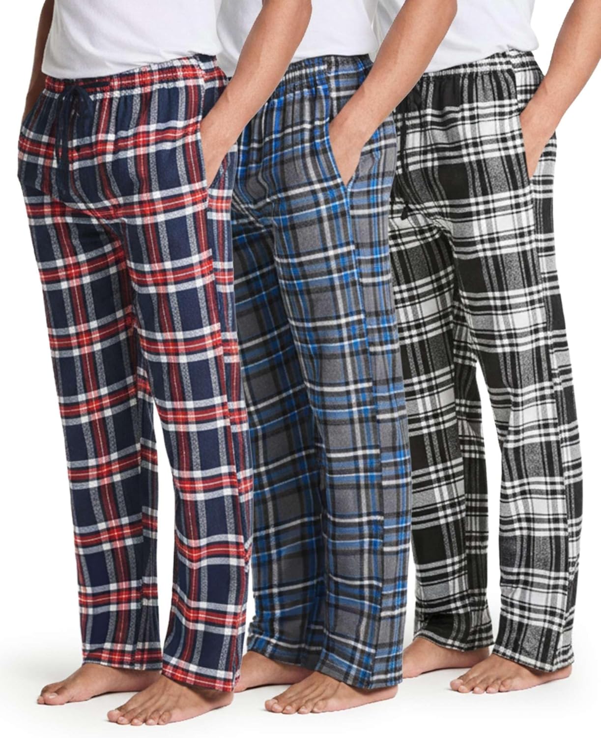 Real Essentials Men's Soft Cotton Flannel Pajama Pants for Comfort