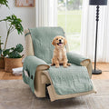 Green Quilted Recliner Covers for Dogs - Water-Repellent Slipcovers