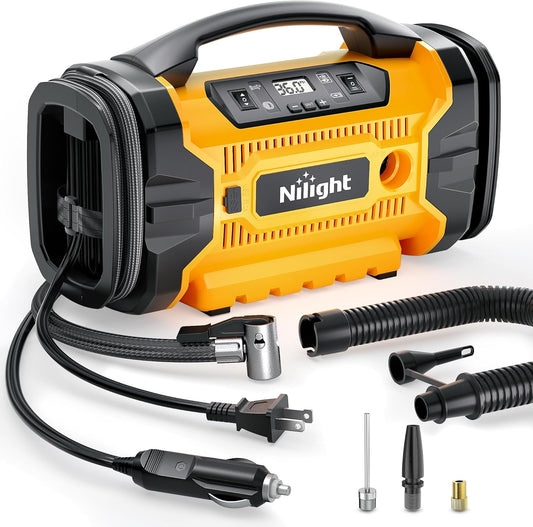 Nilight Dual Power Tire Pump 160PSI - Fast Inflate!