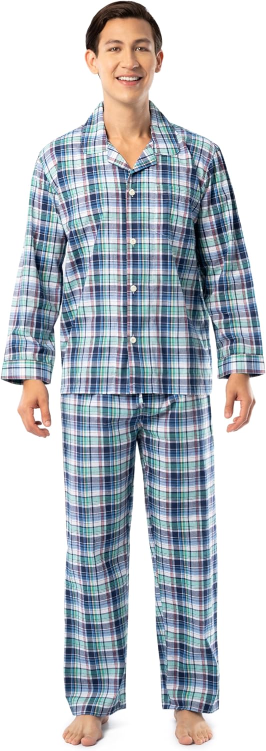 IZOD Men's Extra Soft Woven Pajama Sleep Set for Comfort