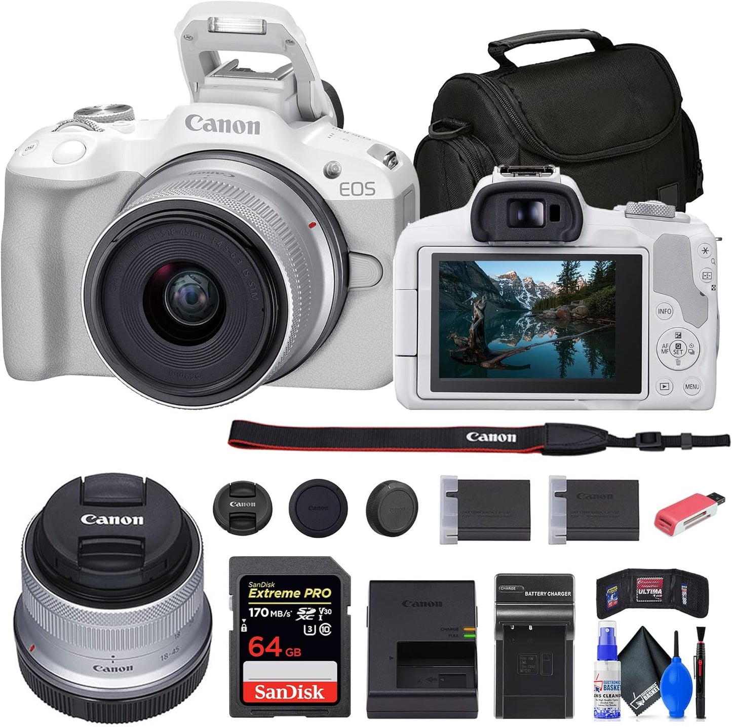 Canon EOS R50 Mirrorless Camera with 18-45mm Lens for Vlogging