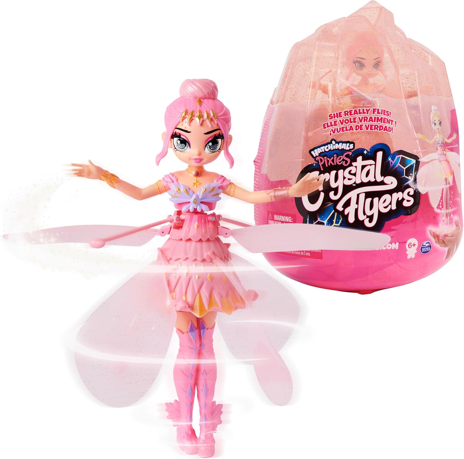 Hatchimals Crystal Flyers Pink Magical Flying Pixie Toy Doll