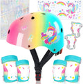 Kids Helmet with DIY Stickers and Pads Set - Adjustable Protective