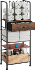 Towel Rack Free Standing 3-Tier with Drawer and M-Dividers - Space
