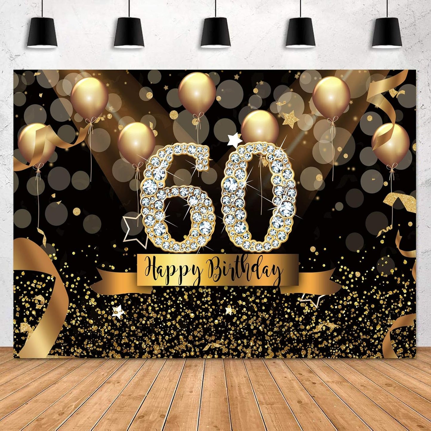 Sensfun Happy 60th Birthday Backdrop for Stunning Celebrations