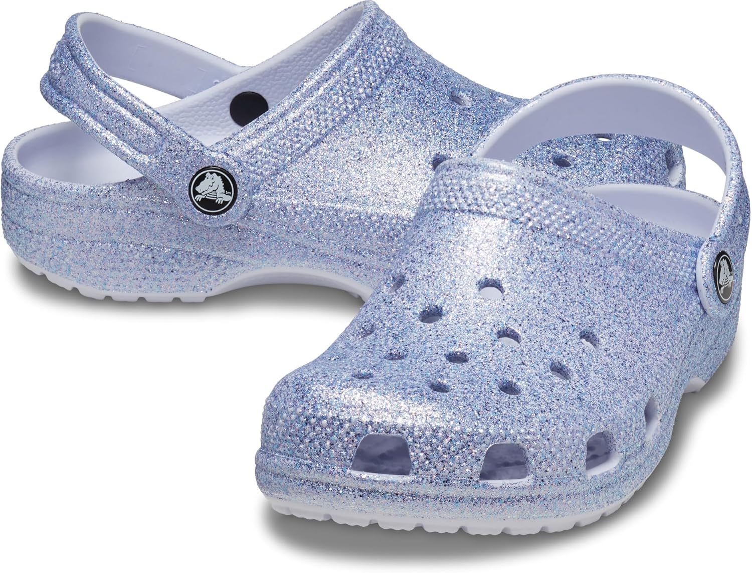 Crocs Kids' Classic Glitter Clog - Lightweight and Fun Footwear