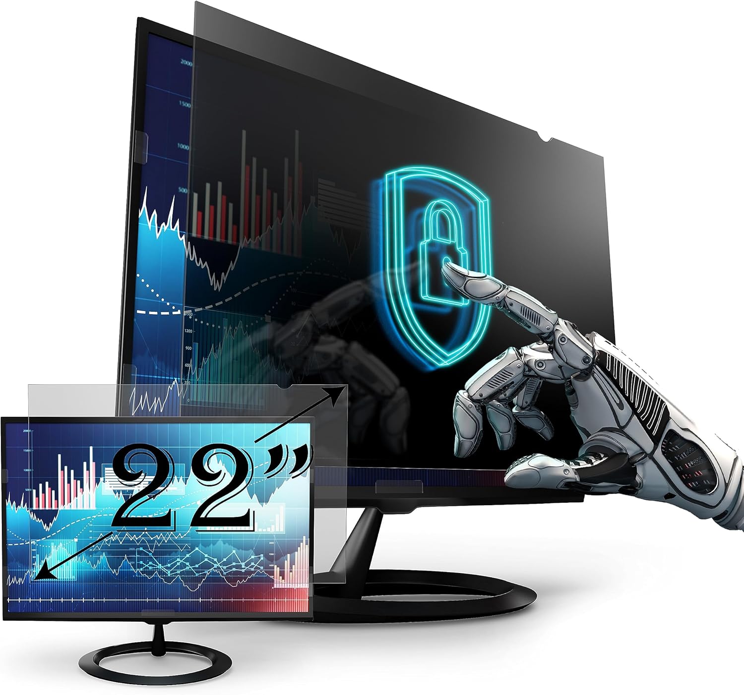 Premium Privacy Screen Filter for 22 Inch Monitors - Anti Glare