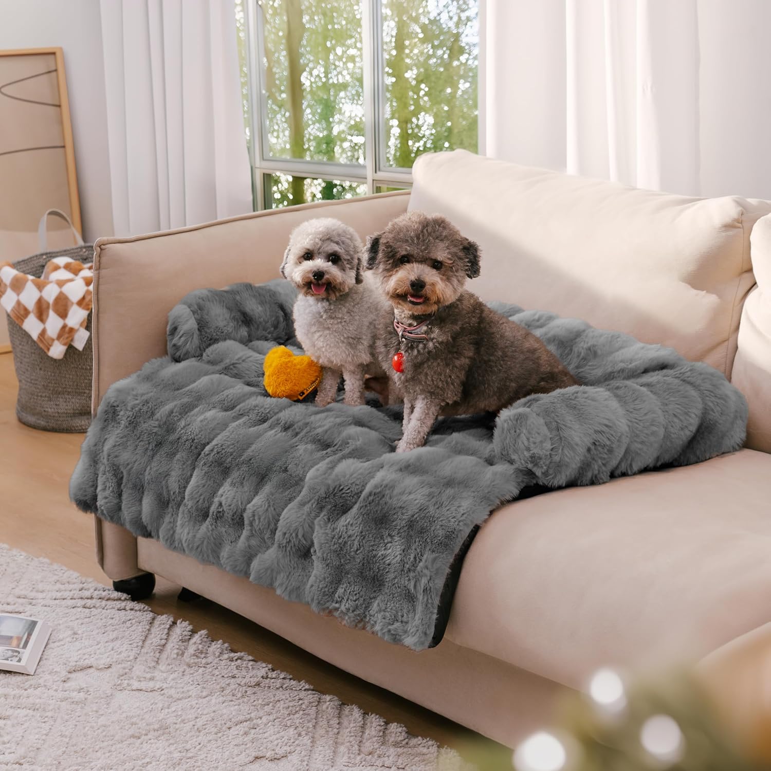 Funny Fuzzy Pet Couch Cover for Dogs and Cats - Cozy Protector