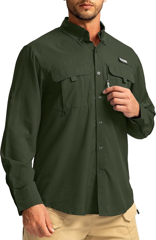 Men's Sun Protection Fishing Shirts with UPF50+ for Outdoor Fun