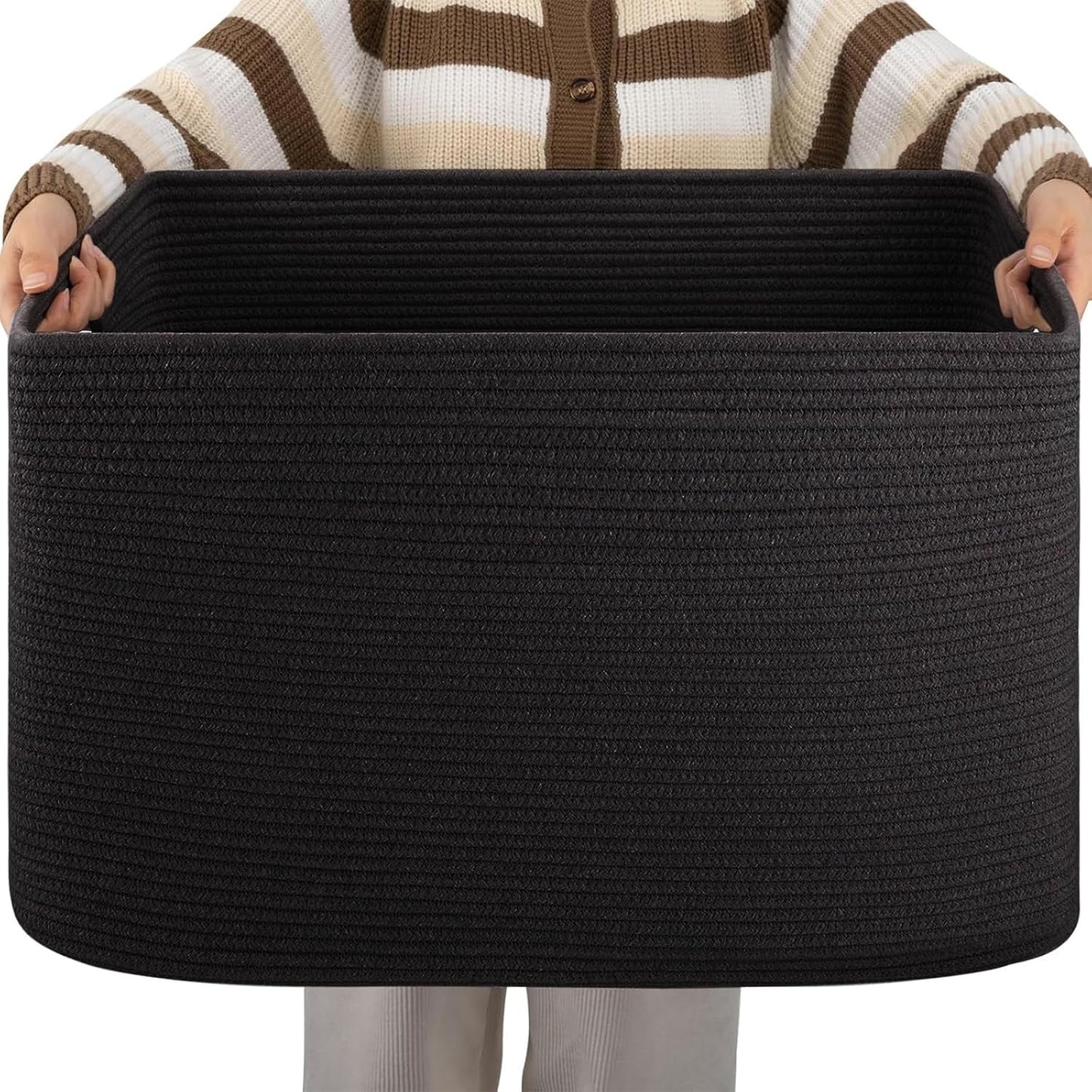 XXLarge Rectangle Blanket Basket for Storage and Organizing