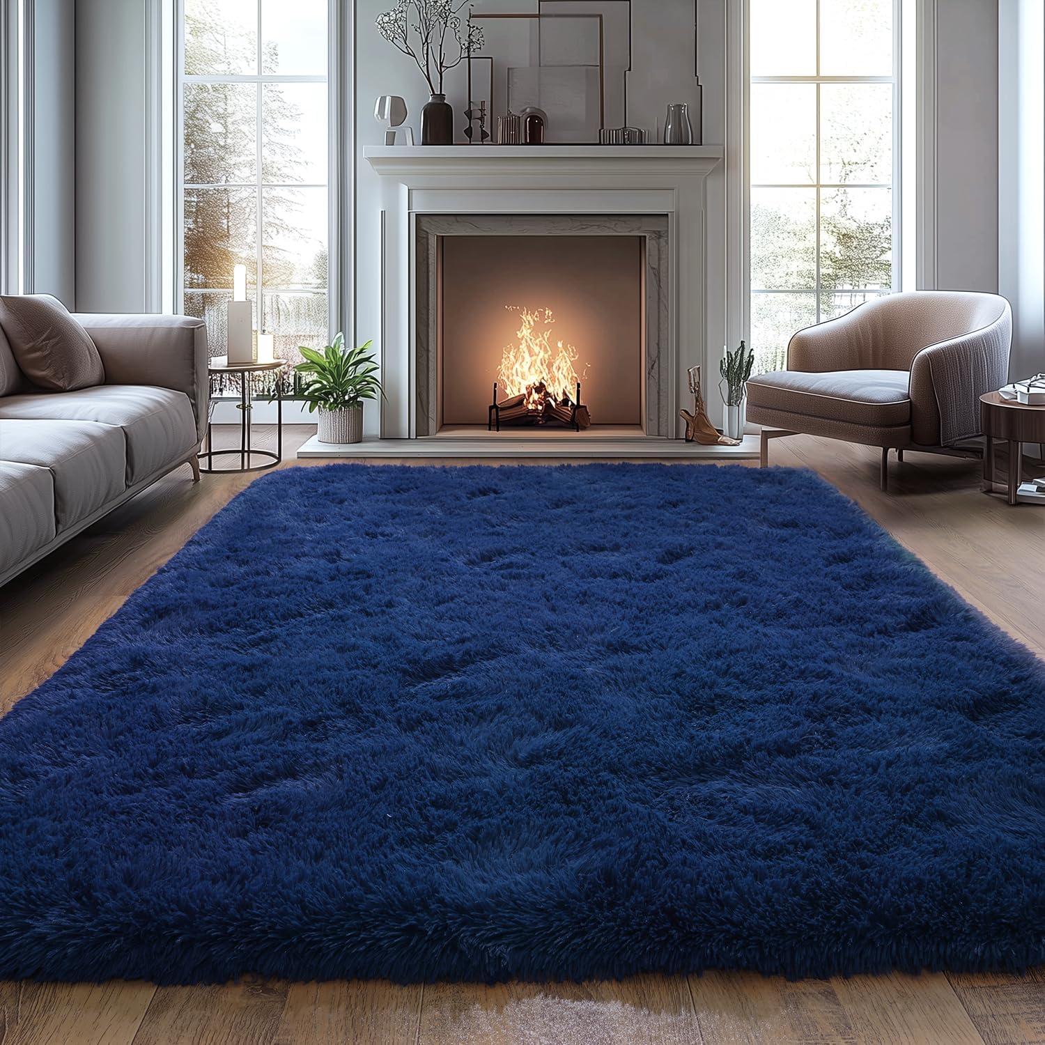 Shag Area Rugs for Living Room, Soft Fuzzy Plush Rugs 6X9 Feet
