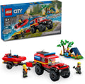 LEGO City Fire 4x4 Fire Truck with Rescue Boat - Playset