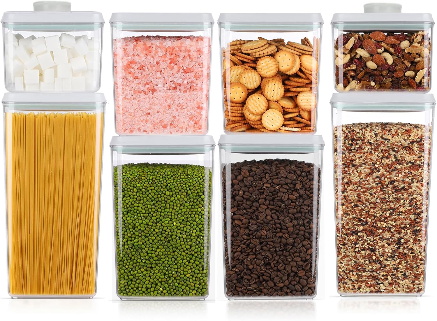 8 Pcs Airtight Food Storage Containers Set for Kitchen Organization