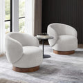 KISLOT Swivel Barrel Chairs, Performance Fabric, Light Grey - Set of 2