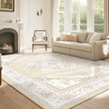 8x10 Area Rug Vintage Distressed Low Pile Rug - Washable, Non Slip