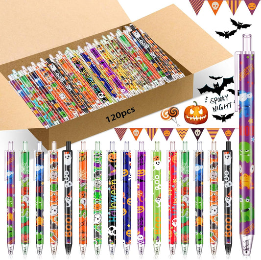 120 Pcs Halloween Ballpoint Pens for Office and School Supplies