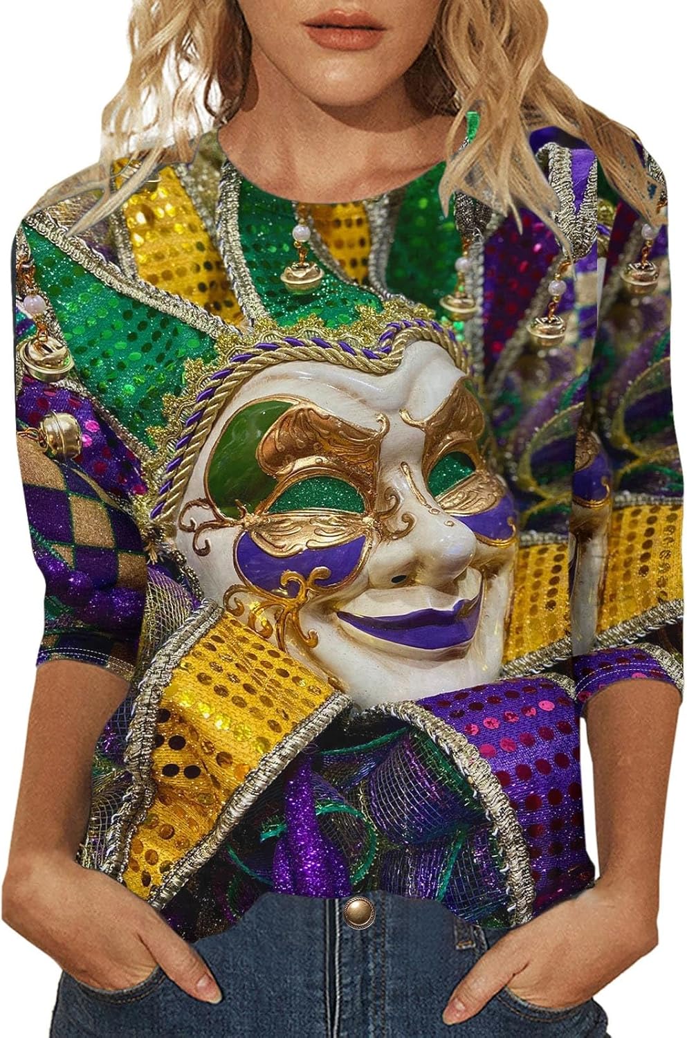 Sparkling Mardi Gras Sequin Top - Party Perfect!