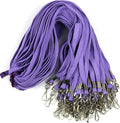 Purple Lanyards 100 Pack with Swivel Hook Clips - Comfortable Bulk IDs