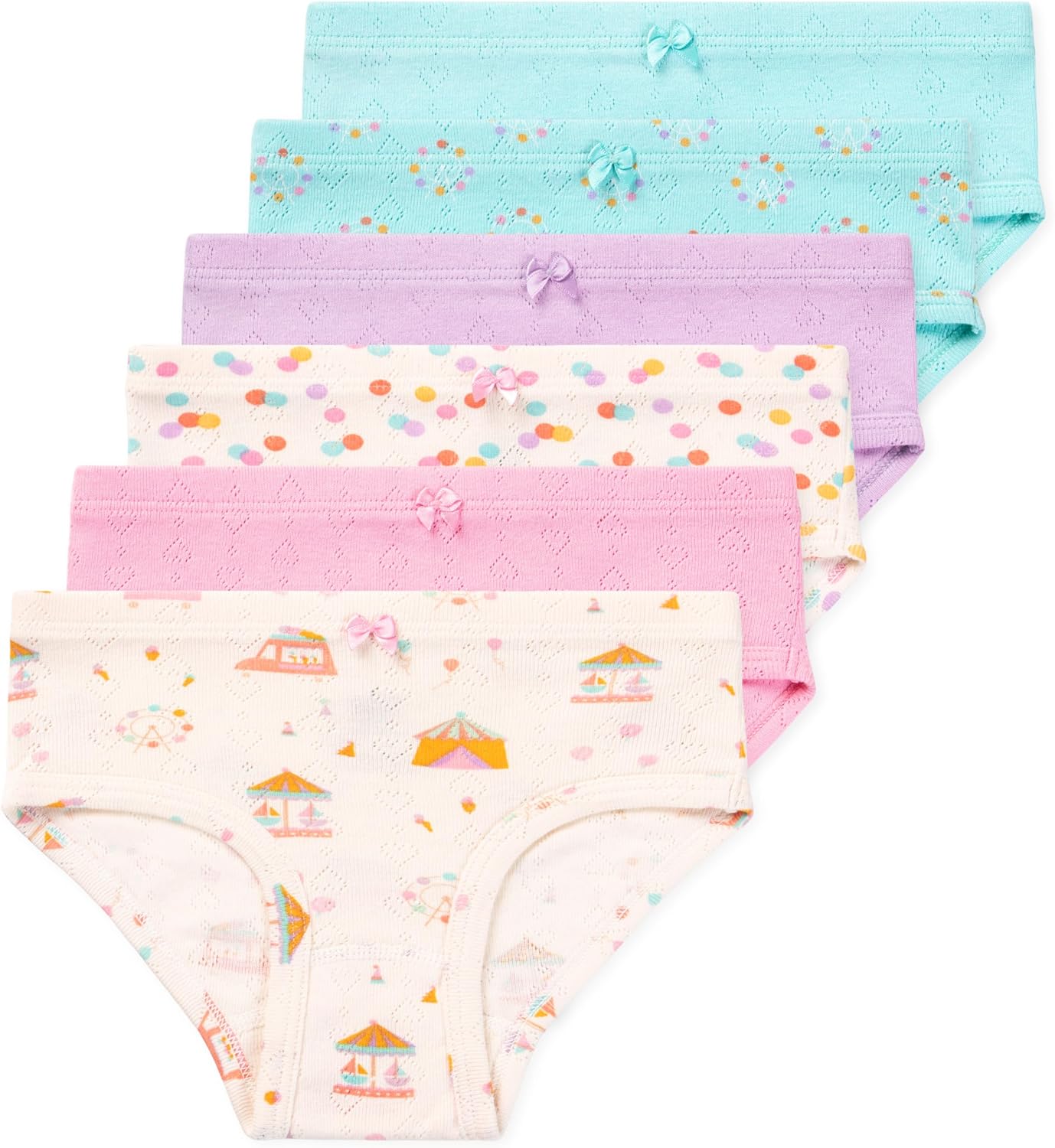 Lucky & Me Erica Girls Bikini 100% Organic Cotton Underwear Pack