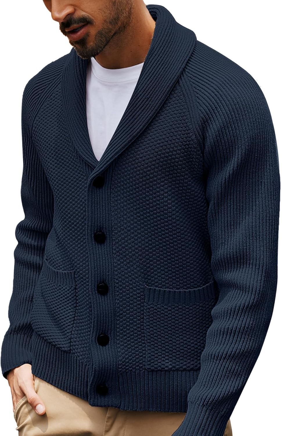 Stylish Shawl Collar Cardigan Sweater for Men by PJ PAUL JONES