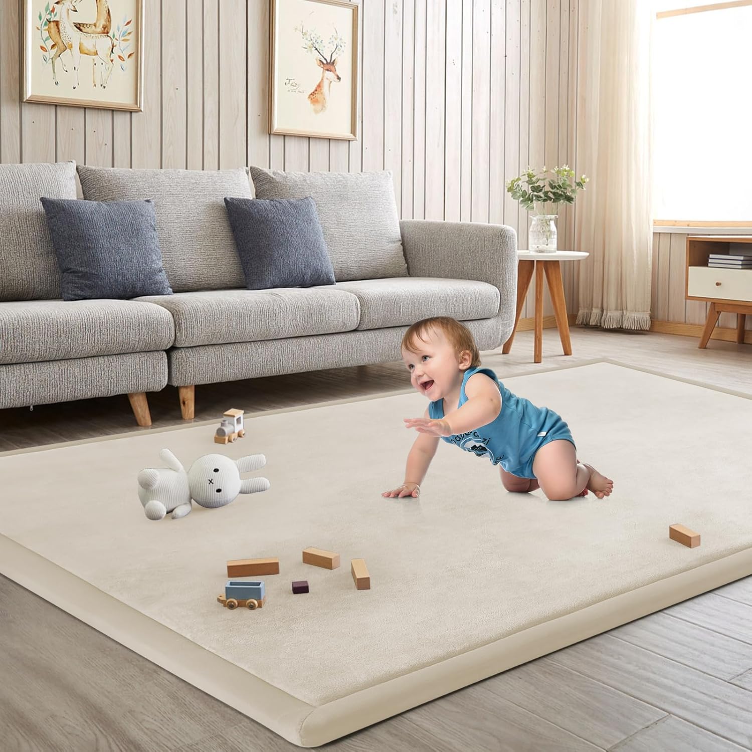 Baby Play Mat for Floor Tummy Time Rug - Safe & Comfy Design