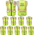 Reflective Vest Class 2 Safety Vests ANSI with Pockets Zipper - High 4