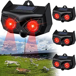 4 Pack Solar Ultrasonic Animal Repeller for Outdoor Use