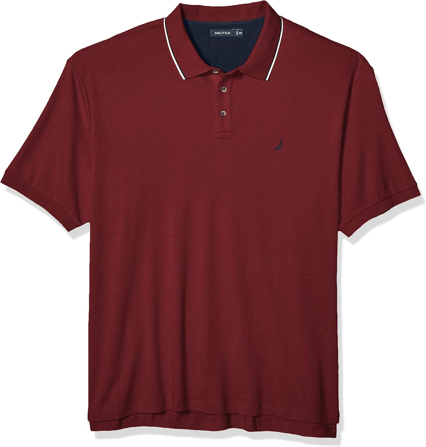 Nautica Men's Classic Fit Short Sleeve Dual Tipped Collar Polo
