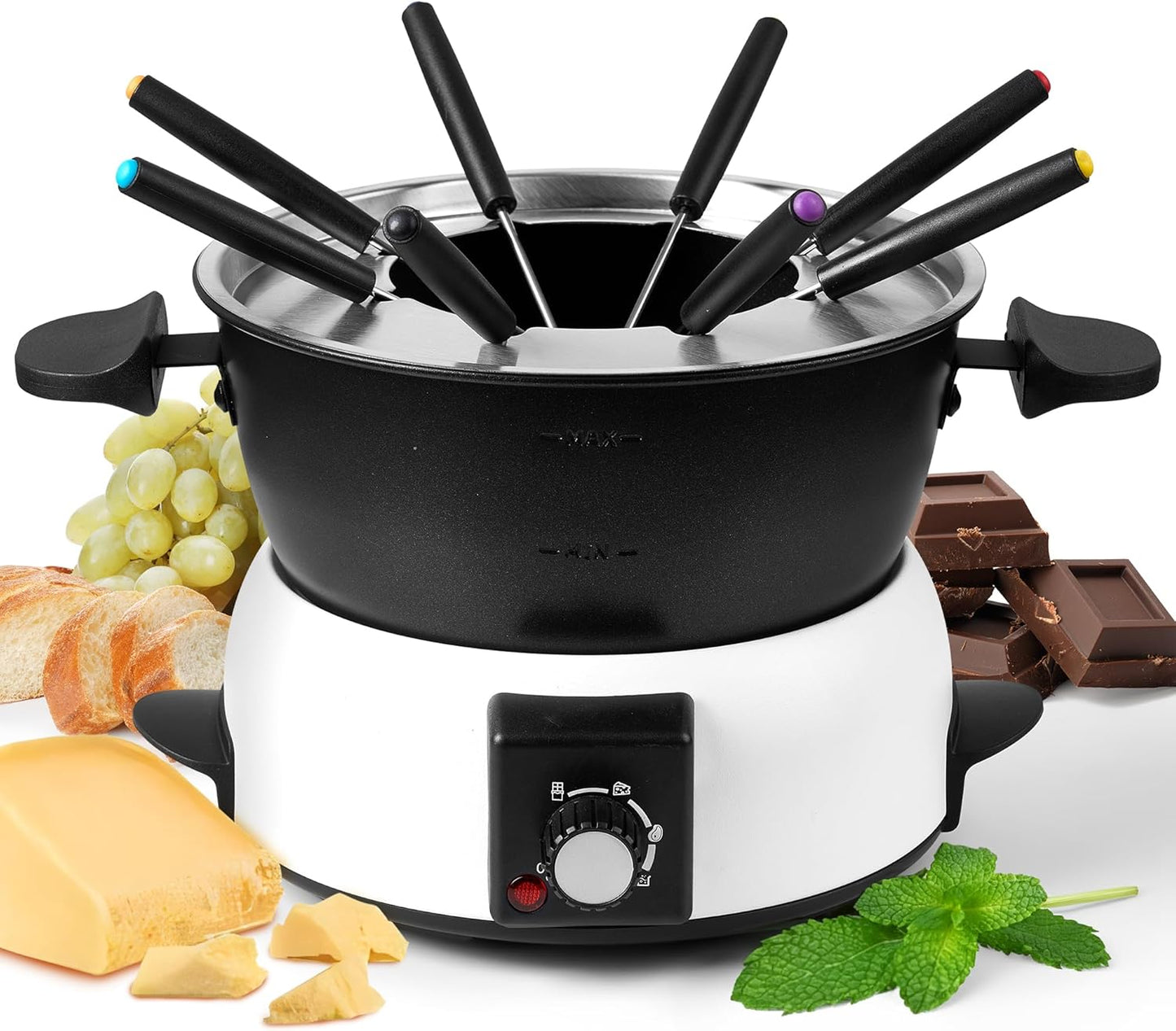 3-Quart Electric Fondue Pot Set for Cheese and Chocolate Lovers