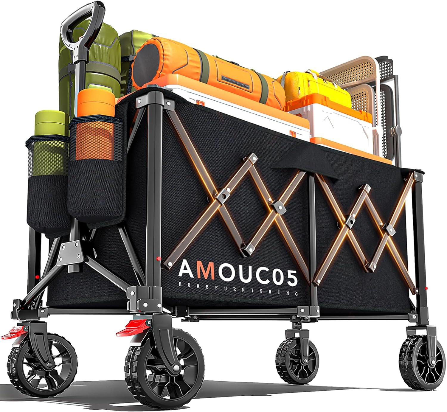 Collapsible Wagon with 360 Rotating Wheels for Easy Transport