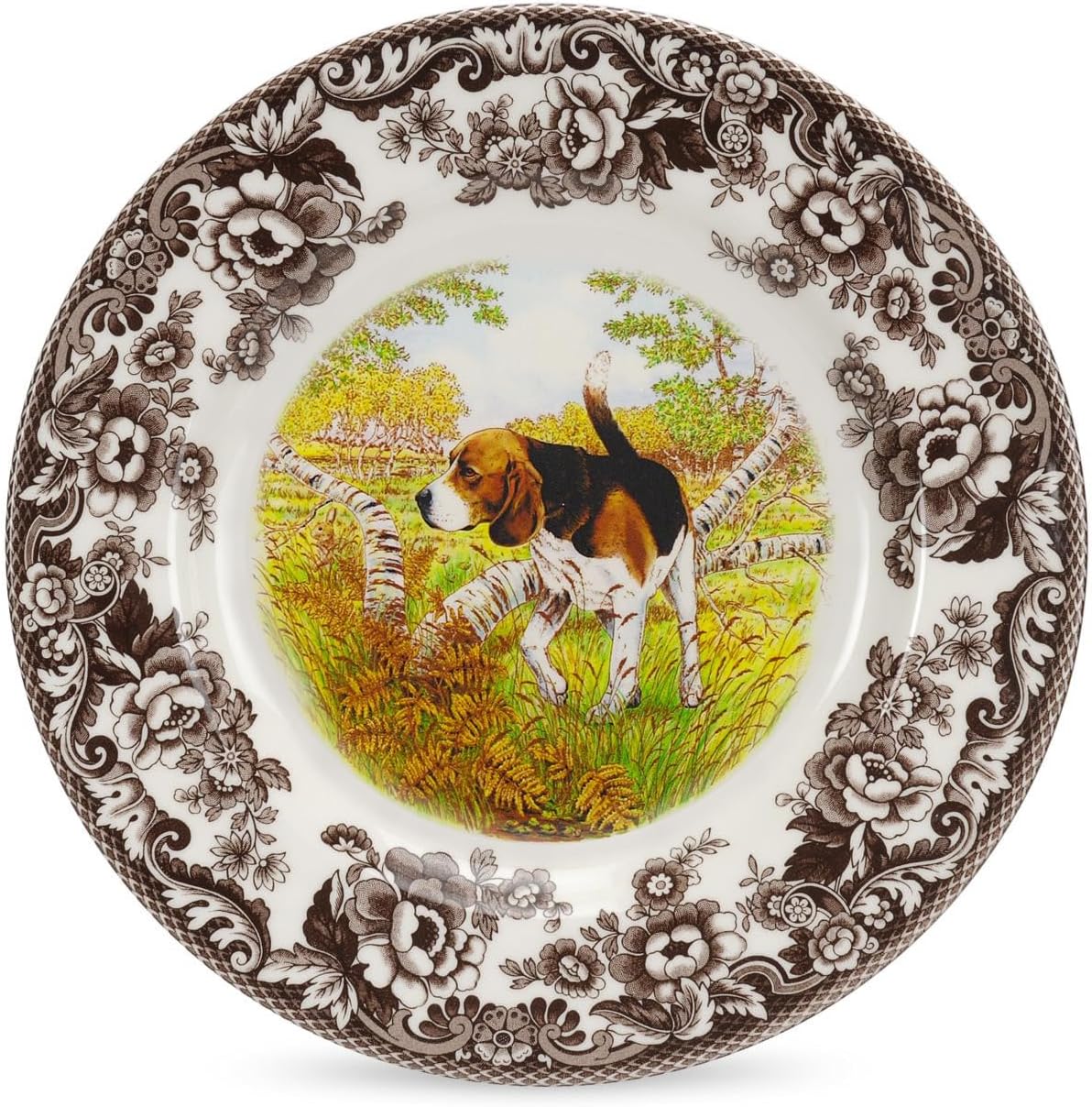 Spode Woodland Beagle Salad Plate - Traditional Hunting Design