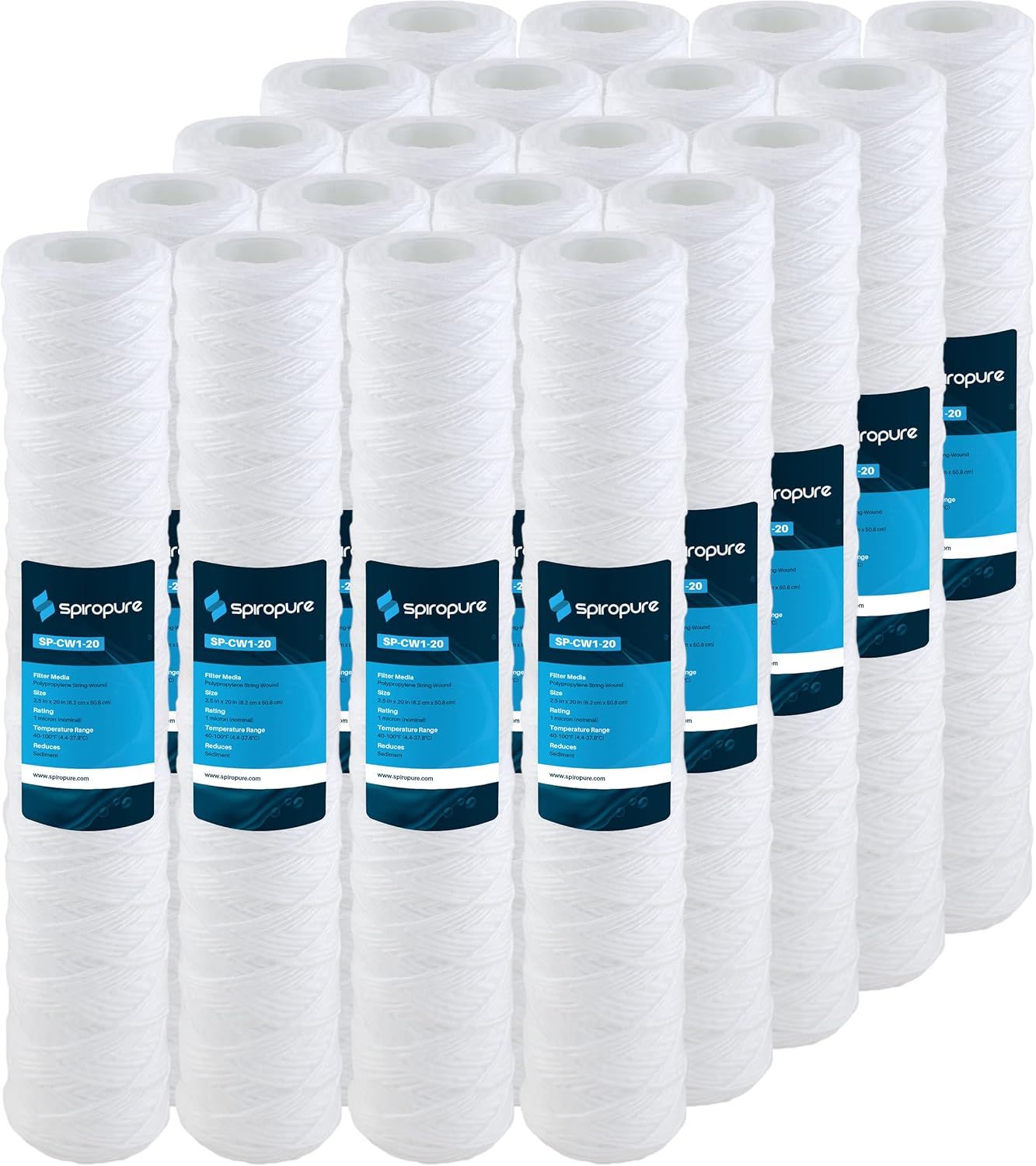 SpiroPure SP-CW1-20 20x2.5 1 Micron Water Filter Cartridge