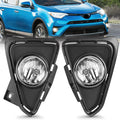 Fog Lights Assembly Compatible with 2016 2017 2018 Toyota RAV4 - Clear
