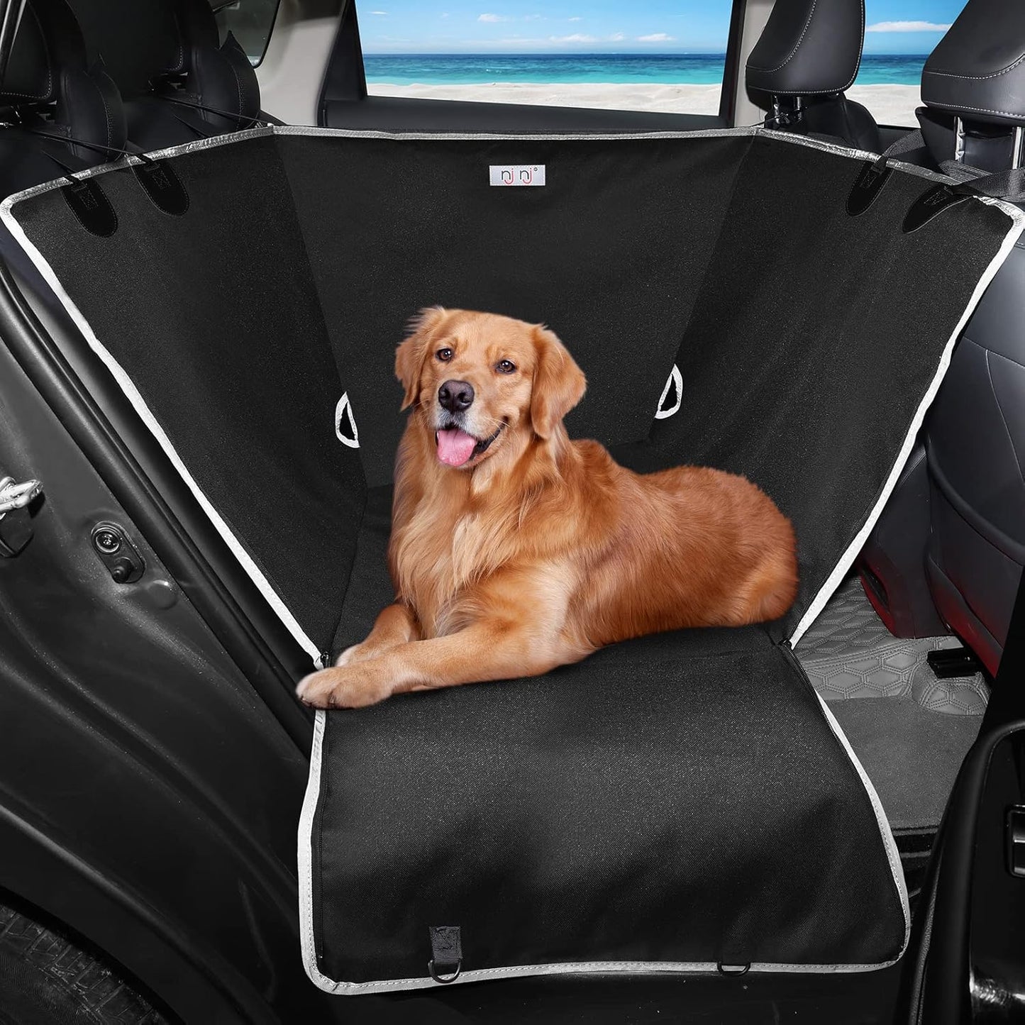 Dog Car Seat Cover for Back Seat - Waterproof Half Hammock