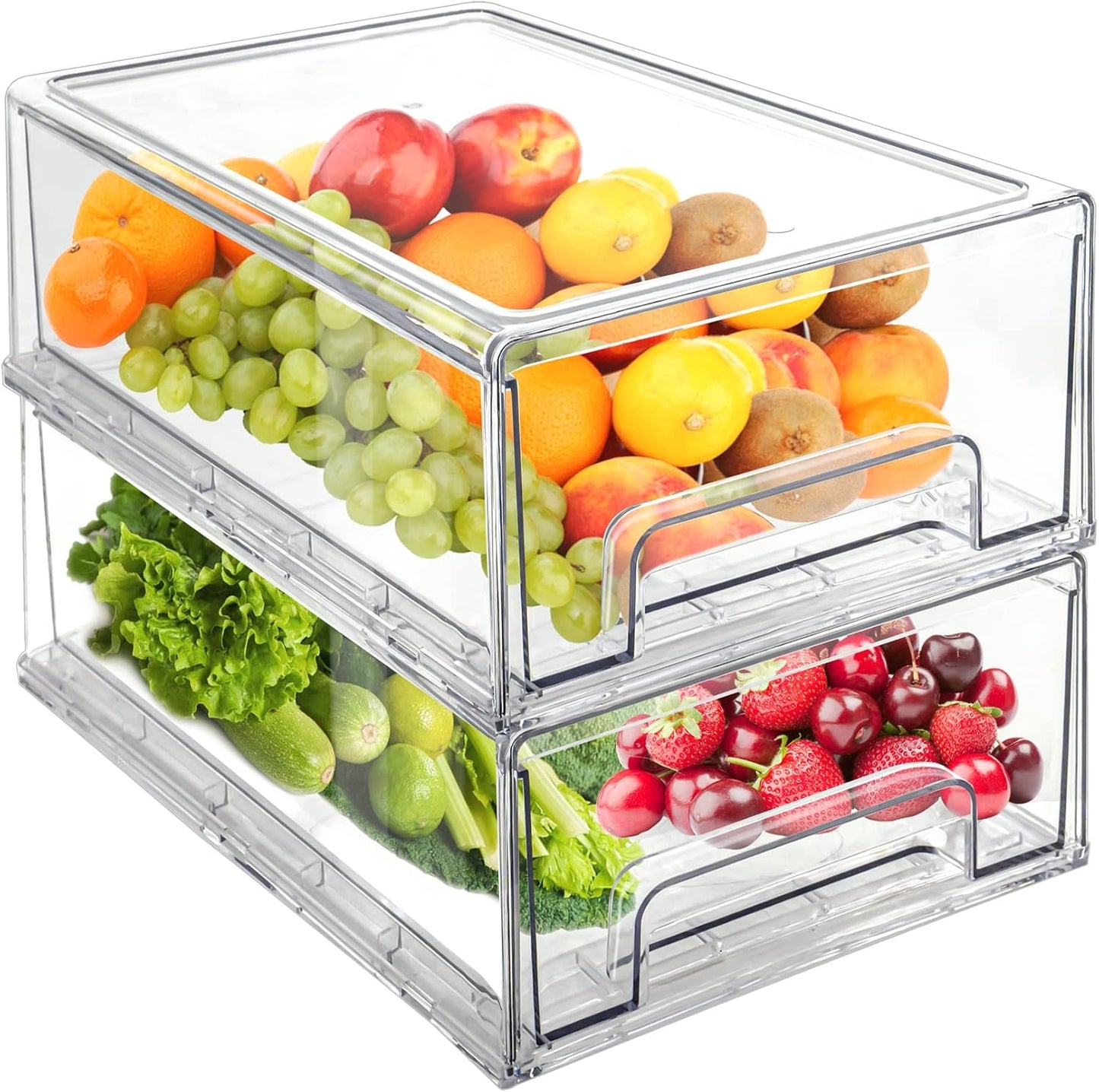 Mano Clear Fridge Drawers for Organized Kitchen Storage Solutions